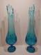 20 LE Smith MCM Vintage Blue Pedestal Swung Glass Vases LOOK AT PICS