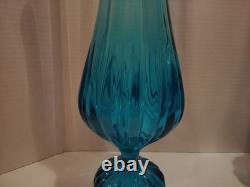 20 LE Smith MCM Vintage Blue Pedestal Swung Glass Vases LOOK AT PICS