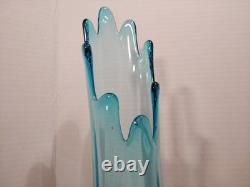 20 LE Smith MCM Vintage Blue Pedestal Swung Glass Vases LOOK AT PICS