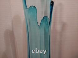 20 LE Smith MCM Vintage Blue Pedestal Swung Glass Vases LOOK AT PICS