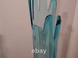 20 LE Smith MCM Vintage Blue Pedestal Swung Glass Vases LOOK AT PICS