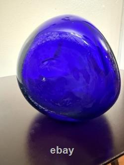 20 Tall, MCM Cobalt Blue, 5 Finger Swung Vase, 6 Base, Triangle Shaped Base