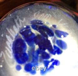 2000 Robert Eickholt Art Glass Vase Purple & Blue Iridescent Signed 10