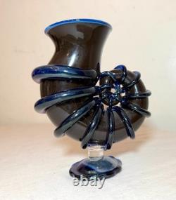 2004 Velin Isaksson hand blown studio art glass cornucopia vase sculpture statue