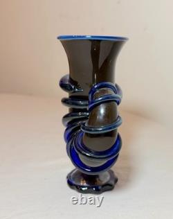 2004 Velin Isaksson hand blown studio art glass cornucopia vase sculpture statue