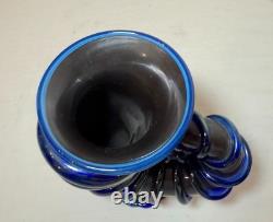 2004 Velin Isaksson hand blown studio art glass cornucopia vase sculpture statue