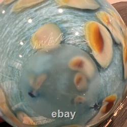 2005 Murano Glass Vase 6 x 5 Signed Blue