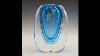 20thcenturyglass Com Signed L Onesto Oball Murano Blue Sommerso Glass Vase