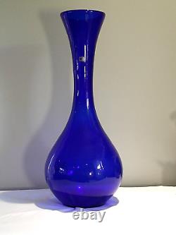 23 Vintage Cobalt Blue Blenko Blown Glass Floor Vase