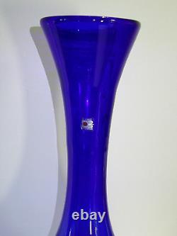 23 Vintage Cobalt Blue Blenko Blown Glass Floor Vase