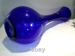 23 Vintage Cobalt Blue Blenko Blown Glass Floor Vase