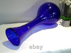 23 Vintage Cobalt Blue Blenko Blown Glass Floor Vase