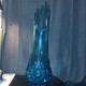 24 inch L. E. Smith Blue Swung Glass Decorative Vase