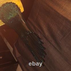 24 inch L. E. Smith Blue Swung Glass Decorative Vase