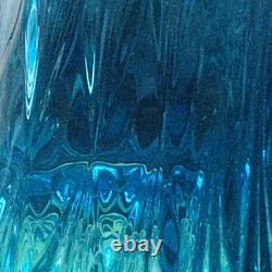 24 inch L. E. Smith Blue Swung Glass Decorative Vase