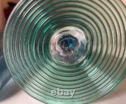 3 vintage hand blown swirled green blue Paran Studio glass vases Richard Jones