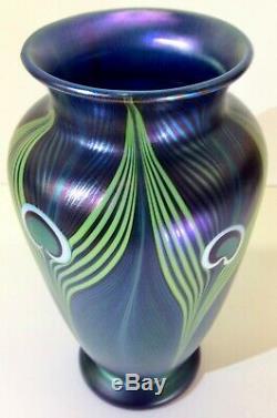 30% OFF - Vintage Orient and Flume Vase, Blue Peacock, Scott Beyers, 1980s