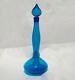 31 Blenko Architectural Decanter No. 5815L Blue Art Glass Genie Bottle Vase