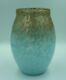 5 Vintage Scottish Monart Art Glass Vase Sky Blue & Gold