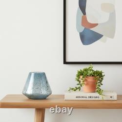 7 Blue Seeded Glass Round Table Vase