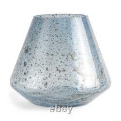 7 Blue Seeded Glass Round Table Vase