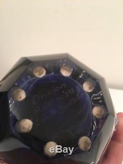 8 Edvin Ohrstrom Cobalt Blue Art Glass Vase for Orrefors Ariel The Gondolier