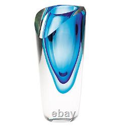 9 Blue Art Glass Vase