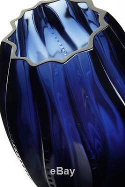 $995 Lalique Crystal Vase MEDUSA Midnight BLUE French art glass MIB 10361900