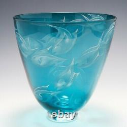 A Large Julia Linstead School Of Fish' Glass Vase
