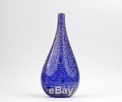 A Large Vintage Aldo Nason Cobalt & Foil Glass Vase