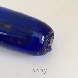 ANTIQUE AUTO CAR FLOWER VASE COBALT BLUE cut glass FANTASTIC circa 1920's-1930's