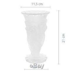 ART DECO Crystal Grape Harvest Large Vintage Vase Czech Bohemian Hand Cut Glass