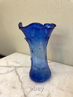 Abstract Hand-Blown Glass Vase Blue