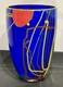 Abstract Modern Hand-Blown Cobalt Blue Large Glass Vase