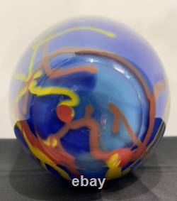 Abstract Modern Hand-Blown Cobalt Blue Large Glass Vase