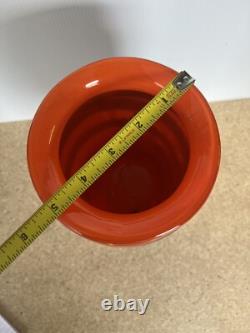 Abstract Multicolor 10.5 Blown Glass Vase Orange Blue Green Heavy