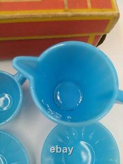 Akro Agate Blue Tea Set Blue Depression Glass Play Time Vintage#1180