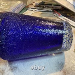 Alassandro Mandruzzato Murano Sommerset Textured Cobalt Glass Vase MCM 12lb, 9