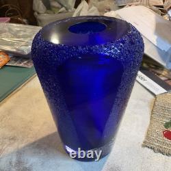 Alassandro Mandruzzato Murano Sommerset Textured Cobalt Glass Vase MCM 12lb, 9