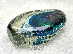 Alessandro Mandruzatto Cased Art Glass Vase Exotic Blue Aqua Swirl Spiral Twirl