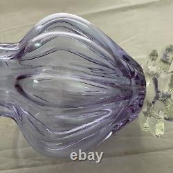 Alexandrite Neodymium Art Glass Vase Color Changing Footed Purple Blue 9.5