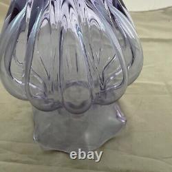 Alexandrite Neodymium Art Glass Vase Color Changing Footed Purple Blue 9.5