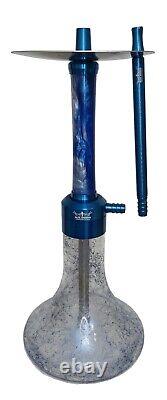 AlfeShisha Performance Epoxi Hookah Blue, Glass Shisha, Portable Glass Vase