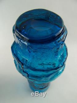 An Authentic Whitefriars Textured Hoop Vase Kingfisher Blue by Geoffrey Baxter