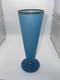Antique 19th Century French Blue Opaline Glass Vase With Gold Gilt Rim