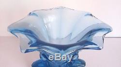 Antique, Art Deco Walther & Sohne Blue Glass Vase With Figures, Windsor Vase