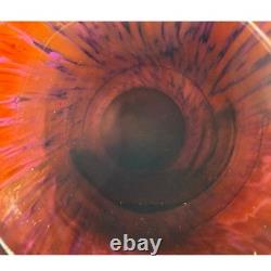Antique Art Nouveau Iridescent Art Glass Vase, Gilt Bronze, Mounted Oil Spot