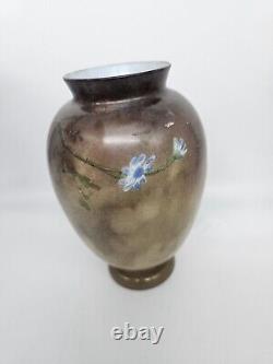 Antique Baccarat Opaline Glass Japonisme Swallow Vase With Blue Willow Scene Signe