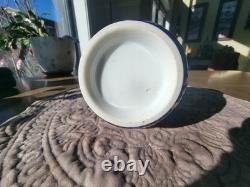 Antique Bohemian Cobalt Blue Art Glass Vase Ewer Hand Painted Floral Gold URN