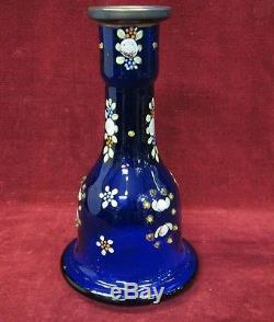 Antique Cobalt Blue Swirl Authentic Persian Hookah Glass Base /Vase